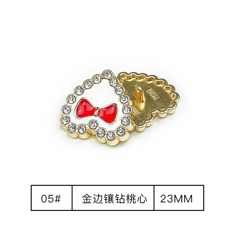 5# Gold edge with diamond heart 23mm