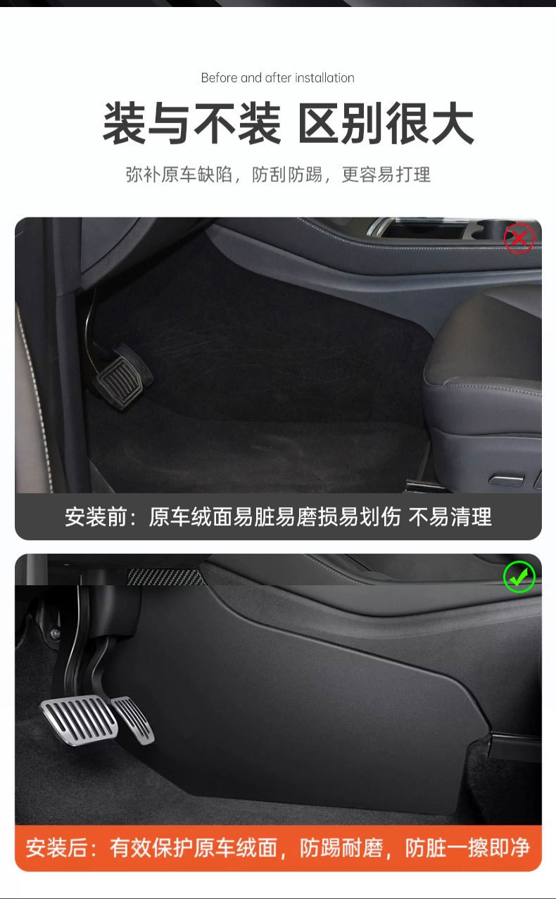 Suitable for 6-Seater Tesla Model Y/Yl Carbon Fiber Pattern Door Sill Strip Welcome Pedal Protection Half Strip