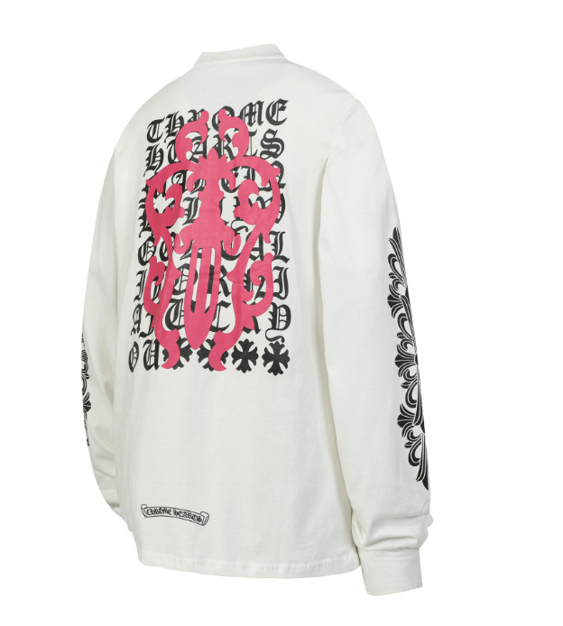 Versión correcta transfronteriza de Croo Chrome Hearts Camiseta de manga larga con estampado de algodón de alta calidad para hombres y mujeres al por mayor en stock