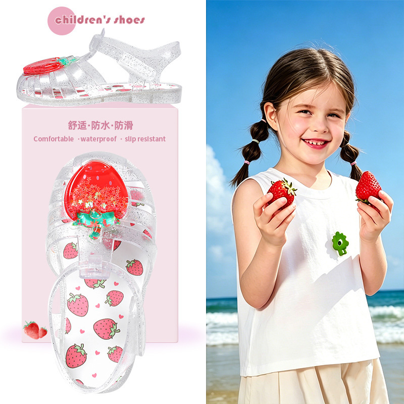 Environmentally Friendly Cartoon Children's Sandals for Boys and Girls, Cute Crystal Shoes, Soft-Soled Non-Slip Jelly Shoes, Princess Roman Sandals Environmentally Friendly Cartoon Children's Sandals for Boys and Girls, Cute Crystal Shoes, Soft-Soled Non-Slip Jelly Shoes, Princess Roman Sandals