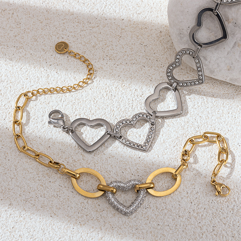 Tina Europa y los Estados Unidos transfronterizos de diamantes de amor pulsera dulce corazón de una niña universal estilo de alta calidad diseño de moda joyas de lujo ligeras