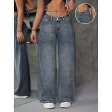 T 13377 Denim straight wide-leg pants ţ��ֱͲ���ȿ�羳