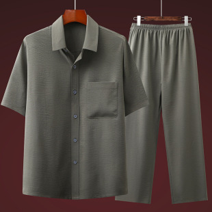 Shirt for elderly, set, trousers, (Physicals), for middle age, 2 piece set 3