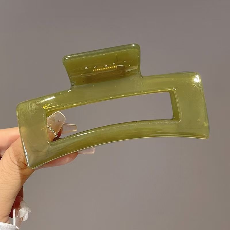 13CM シンプルなスクエアヘアクリップ、女性用、エレガントなゼリーカラーのアクリルシャーククリップ、後頭部用ヘッドバンド|undefined