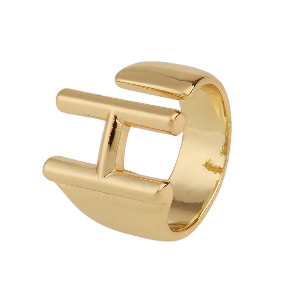 5g Weight Birthday Occasion Copper Material Letter Pattern Unisex Gender Fashion Style Fashion New Style Copper 26 English Letter Ring 19