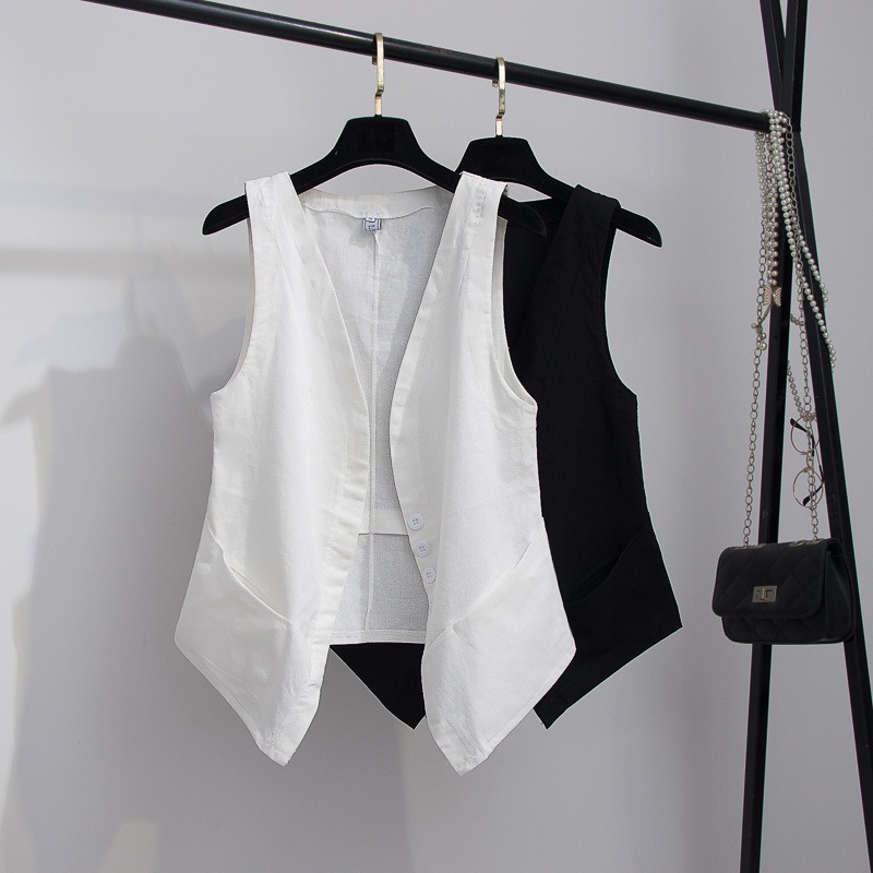 Summer Vest for Women, Thin, Slim-Fitting Women's Outer Vest, Cardigan, White Slim Vest, Small Waistcoat, Women's Fashion