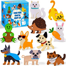 毛毡DIY猫咪套装 毛绒动物艺术套件 儿童缝纫套装毛毡玩具