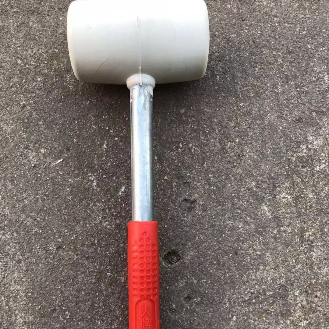 厂家直供铁柄白胶头橡皮锤 防震橡皮锤 皮榔头 白头铁柄橡胶锤