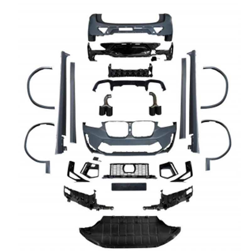 Подходит для переднего и заднего бамперов, расширенная версия G01G02 BMW X3, модификация X3M, крупная вокруг, задний носик, комплект из четырех выпусков, хвоста и горловины