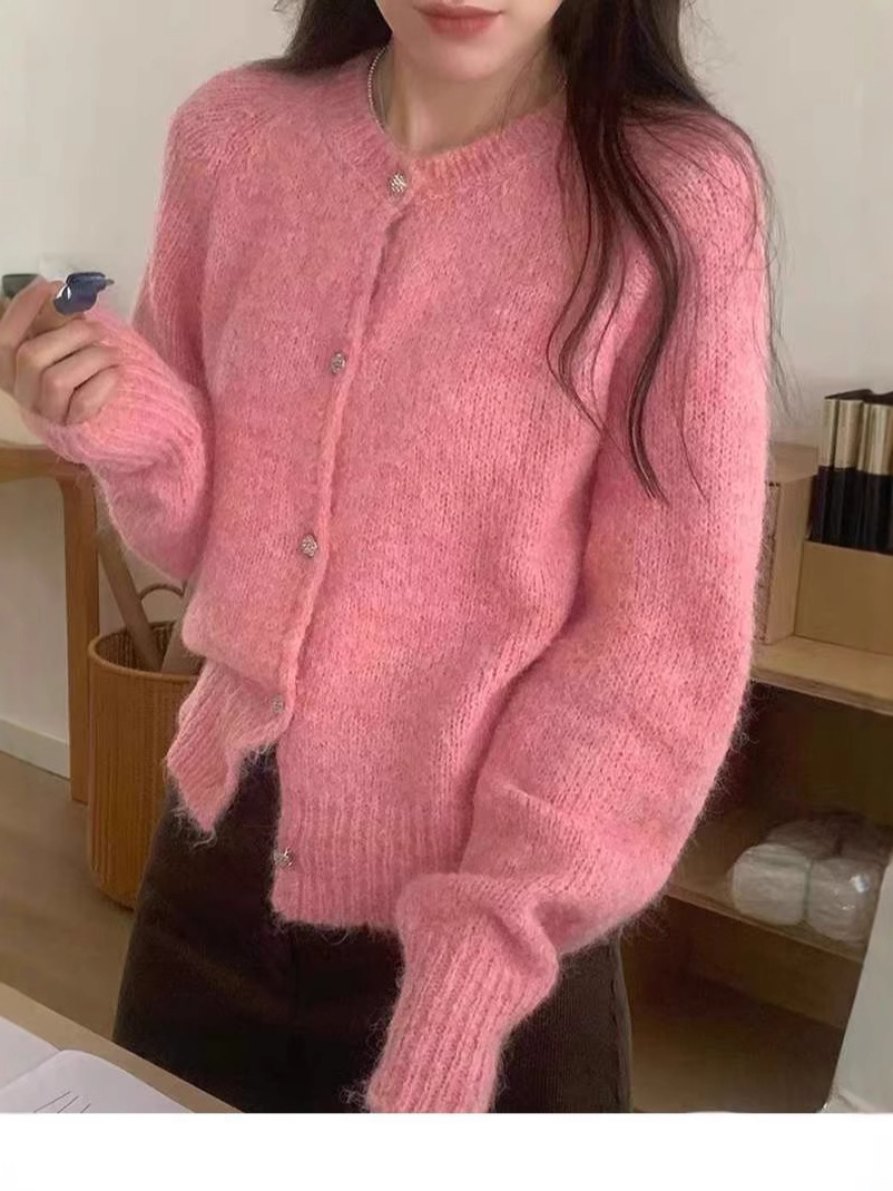 24 invierno Puyuan coreano suave abrigo de suéter glutinoso para mujeres otoño y primavera nuevo nicho