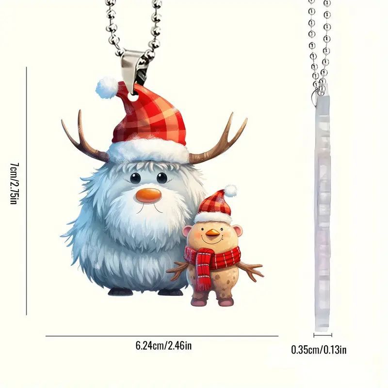 Navidad 2D lindos alces nuevos colgantes transfronterizos acrílicos planos colgantes de automóviles llaveros colgantes