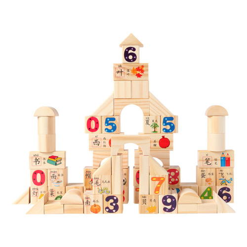Log children's building blocks assembly toys educational paint-free large particles 2-3-4-6 boys and girls educational toy building blocks
