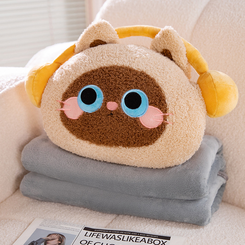 Oficina siesta almohada edredón de doble uso sofá manta aire acondicionado edredón de verano cojín de coche 2 en 1