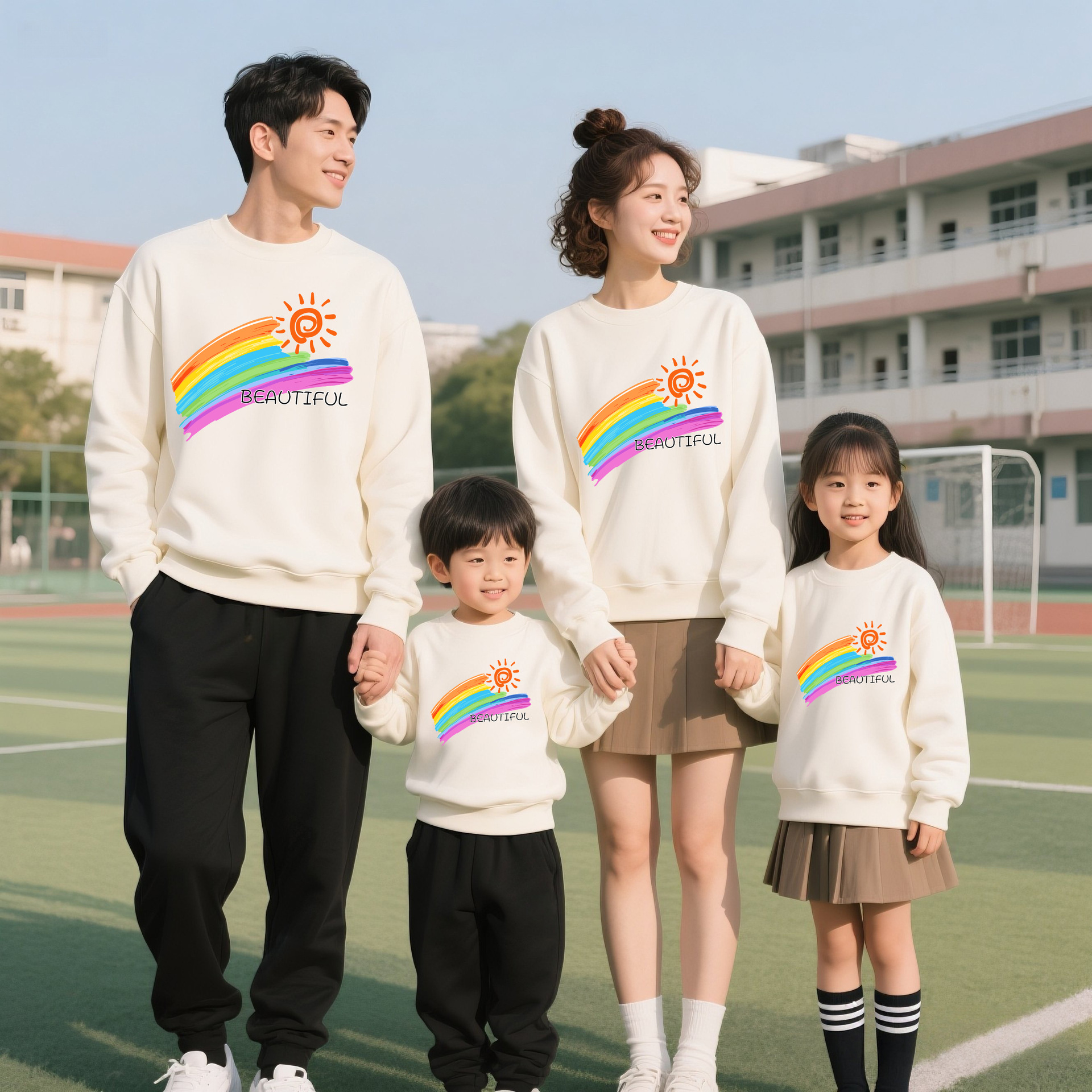 Kindergarten padre-niño actividad clase ropa Otoño e Invierno escuela deportes estudiante casual Top padre-niño desgaste nuevo suéter