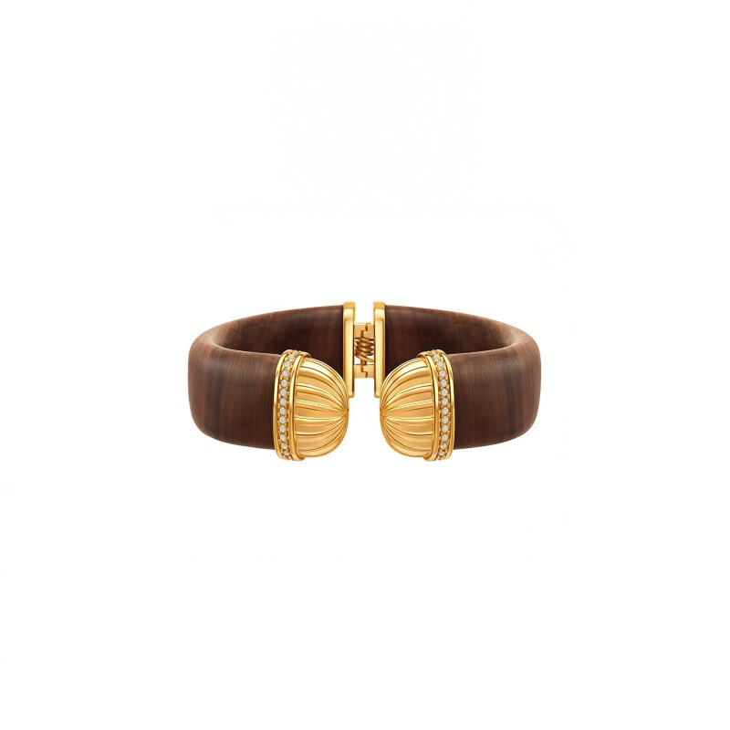 Xin Zilei and Mao Xiaotong's Same Style Tanini Ring Bracelet Original Niche Retro High-End Wood Diamond Bracelet