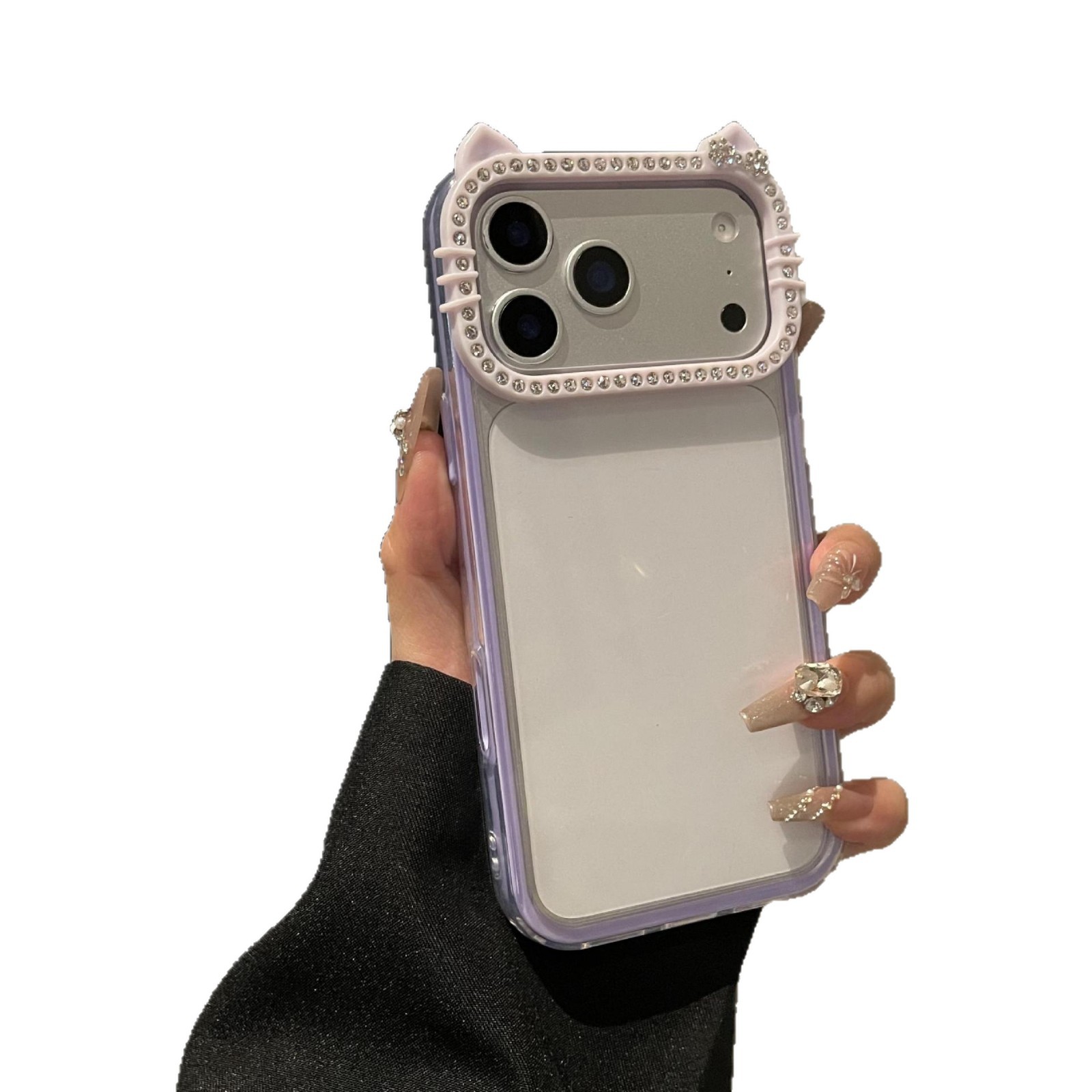KT耳朵滴膠透明殼適用iPhone17手機殼15蘋果15promax亞克力16凹槽 5