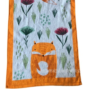 Tea Towel 100% Cotton Printed European and American Towel Terry Absorbent Environmentally Friendly 100% Cotton Kitchen Towel Paint Tea Towel 60X40Cm