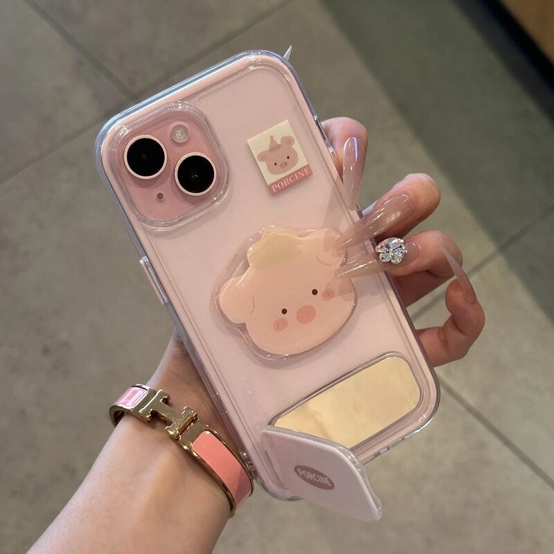 适用iPhone17ProMax粉猪西高地苹果16/15支架14/13/12手机壳软套|undefined