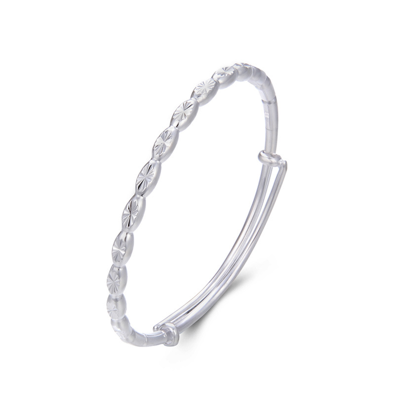 Brazalete de plata esterlina de bambú 999 pie de plata ajustable de bambú pulsera de plata regalo del día de la madre