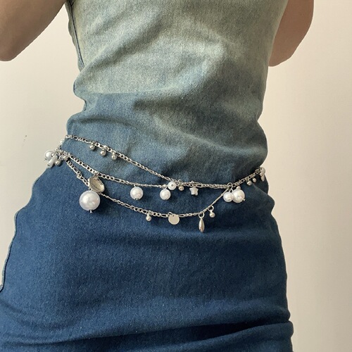 Seaside Prelude Bracelet, Set of Two, Waist Chain and Necklace, Niche Ocean Shell Pendant, Adjustable Necklace