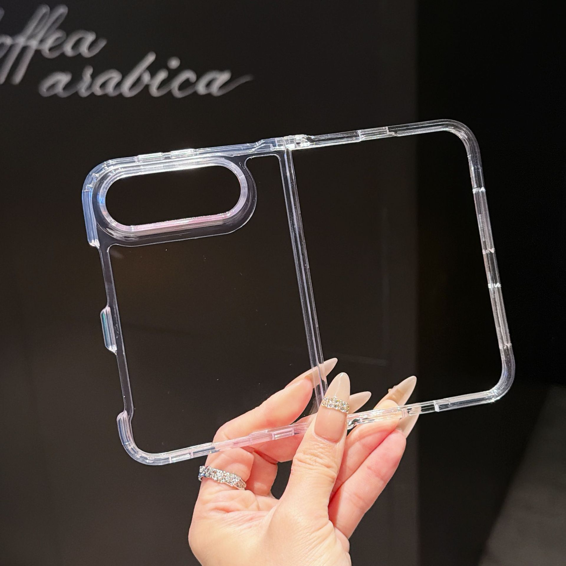 Funda Plegable Dos en Uno iPhone 18 Duo de Acrílico Transparente con Absorción Magnética y Anti-caídas