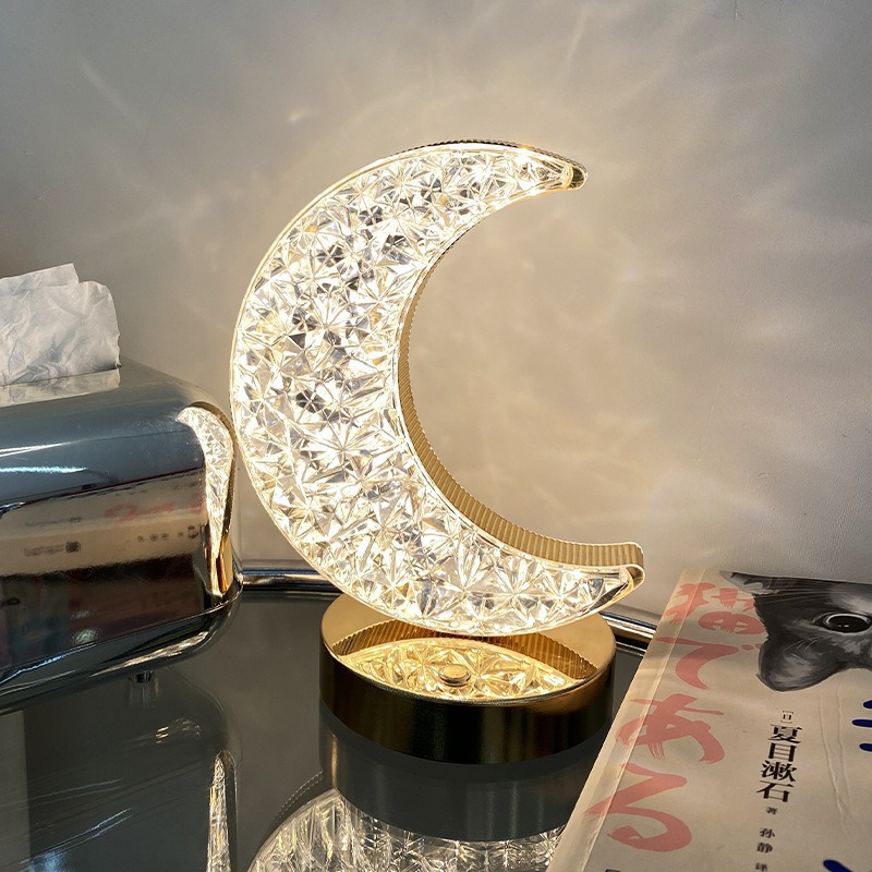 Regalos creativos Estrellas Luna Luz nocturna Lámpara de escritorio toque tricolor Luz de atmósfera Regalo de cumpleaños led