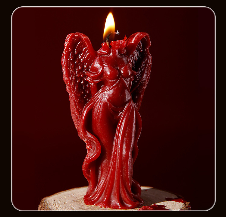 Low-Temperature Soy Wax Massage Candle for Couples, Wine Red, Unscented Aromatherapy — detail image 26