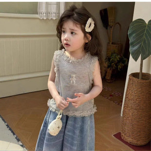 Girls' Vest Outer Wearing Pure Cotton Summer 2025 Thin Base Summer Short Sling Summer Children's Sleeveless Top