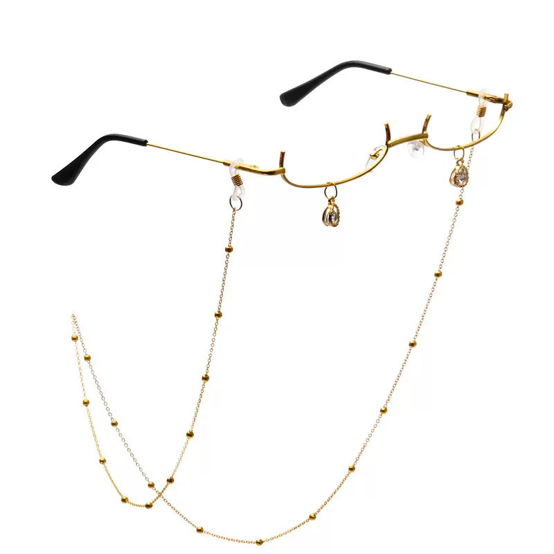 抖音ins半框装饰眼镜 无镜片框架眼镜 二次元凹造型链条吊坠眼镜