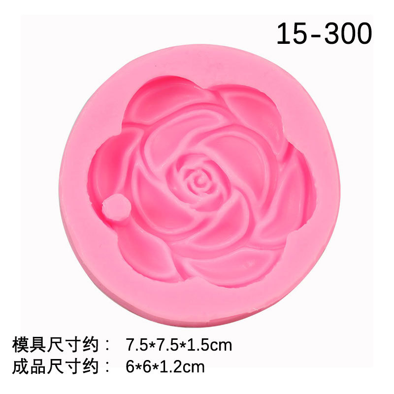 Rose forma simple molde de silicona con agujeros creativo para hornear accesorios bricolaje epoxi llavero yeso