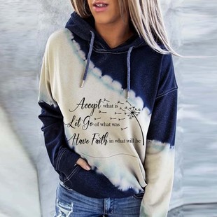 Factory direct supply independent station foreign trade jacket 2022 autumn and winter new European and American women's dandelion pattern printed sweater