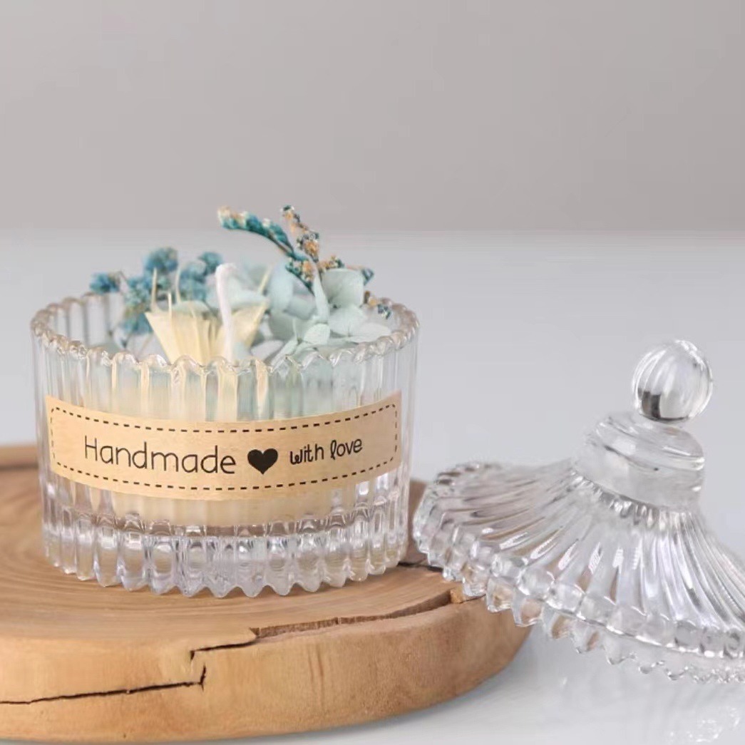 De estilo europeo de la celebridad de Internet bolso de Mongolia caramelo de fruta seca de almacenamiento caja de la joyería jarra Candelabro hecho a mano aromaterapia vela taza adornos de vidrio