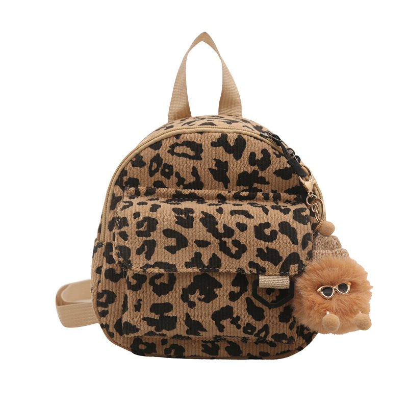 2025 nuevo estilo coreano de moda de terciopelo, leopardo de moda, estilo universitario, ocio, moda, literatura y arte, mochila extranjera.