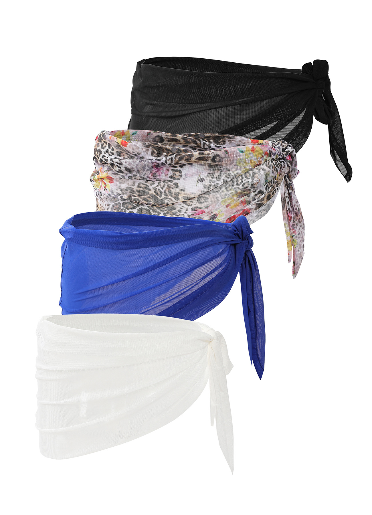 Nuovo set da quattro pezzi con camicetta irregolare con lacci laterali da donna TK245_voghion.com