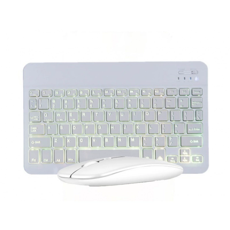 Bluetooth комплект: клавиатура и мышь, 10 дюймов, перезаряжаемые, RGB-подсветка, 3 цвета