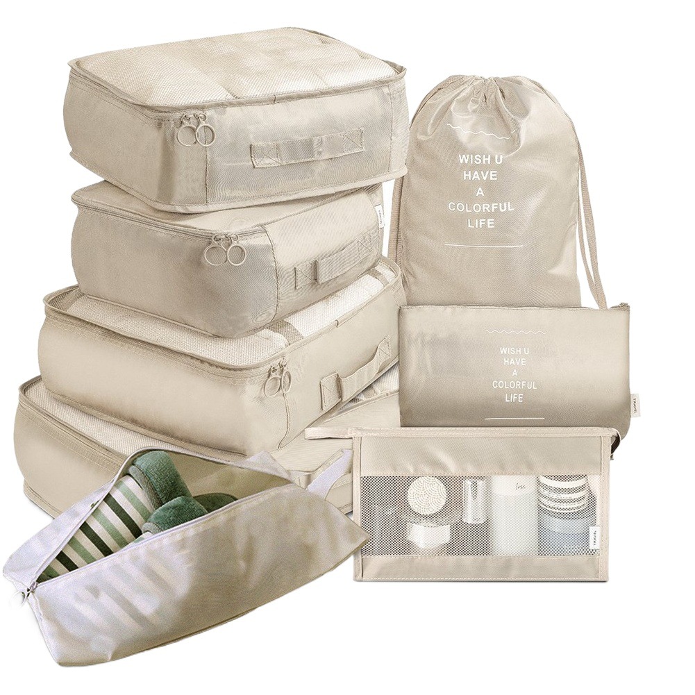 Amazon Travel traje de almacenamiento bolsa de almacenamiento de viaje bolsa de cosméticos de ocho piezas bolsa de almacenamiento de clasificación de ropa de viaje
