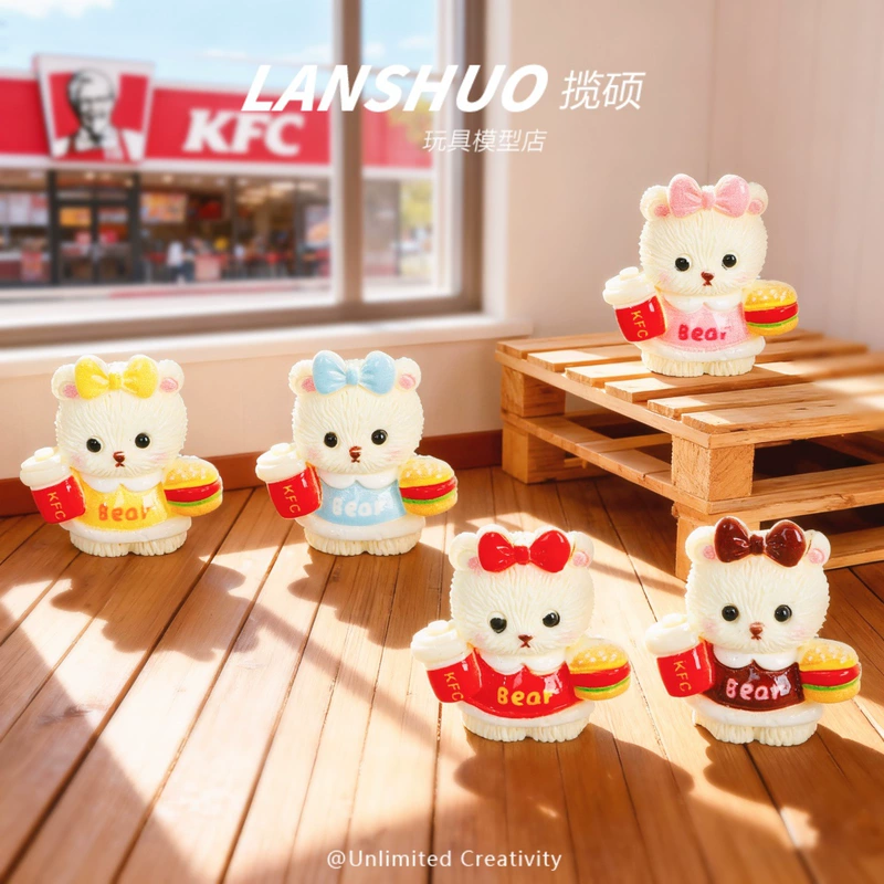 Фигурка KFC мишка из смолы брелок и декор для стола