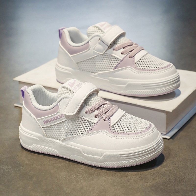 Niños pequeños zapatos blancos transpirables primavera y otoño 2025 zapatillas de deporte zapatos de red para niños zapatos de niña zapatos deportivos niños grandes malla para niños