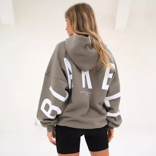 Trendy Oversized Letter Print Hoodie for Foreign Trade, European and American Casual Loose Sweatshirt, Independent Site Amazon Cross-Border