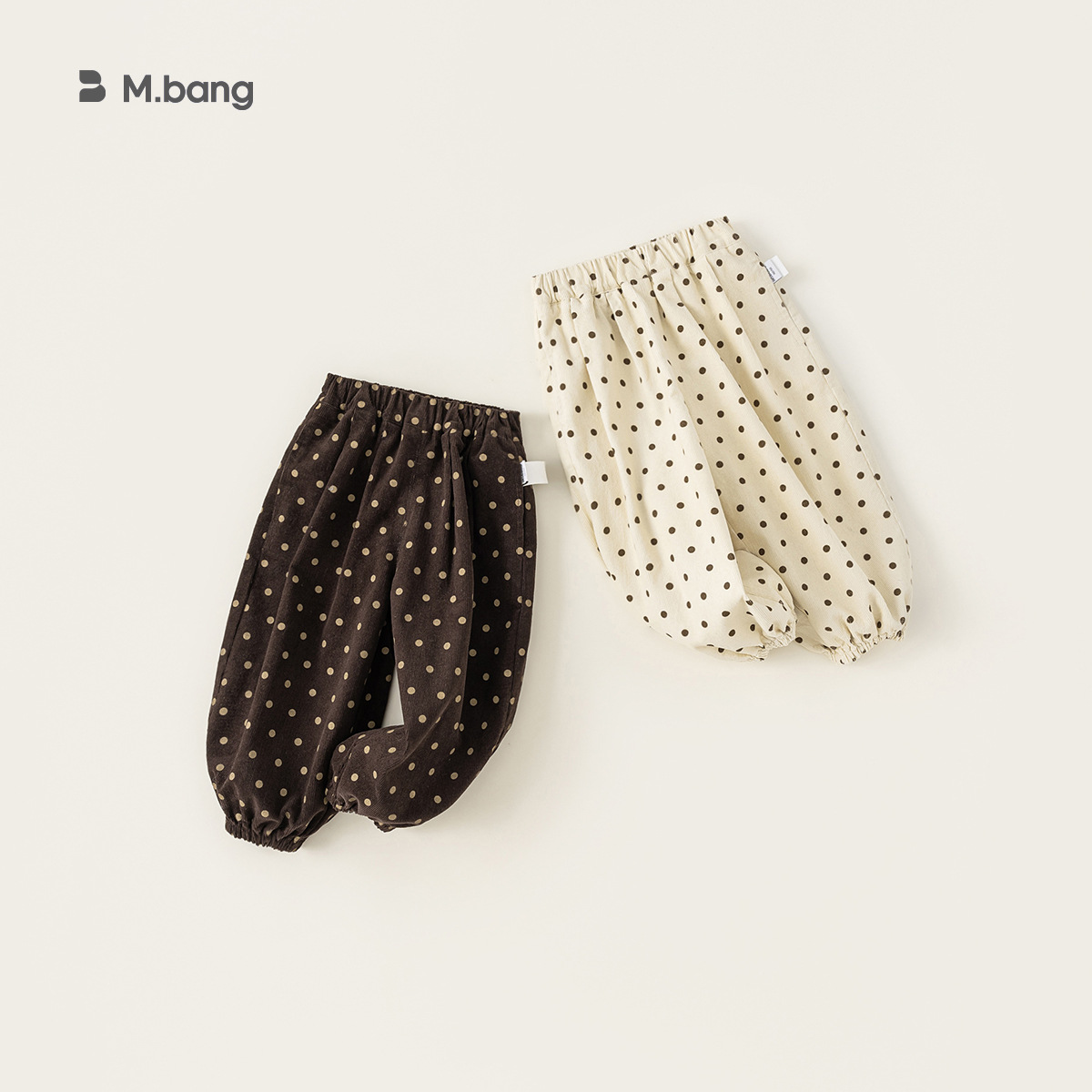 宥宝童装女童秋装裤子洋气波点印花长裤秋季新款儿童束脚休闲裤