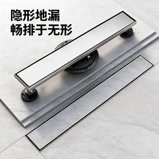 跨境不锈钢长地漏淋浴大排量长条地漏商用酒店工程浴室隐形地漏