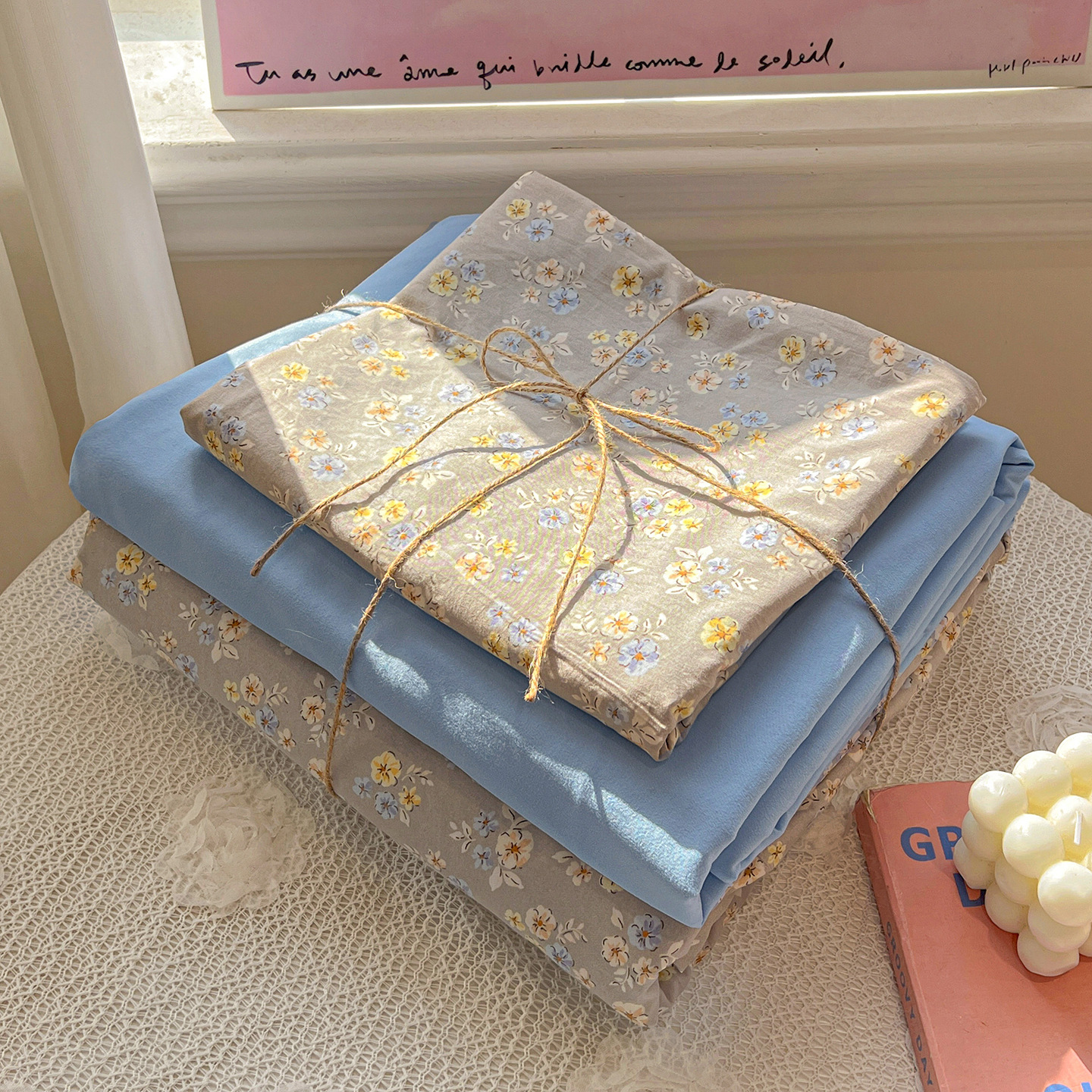 Traditional Washed Cloud Cotton 4-piece Bedding Set With Sheets_voghion.com