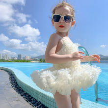 夏款泳衣2025新款连体泳衣公主泳装吊带蓬蓬女童度假游泳衣送泳帽