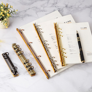 [Factory straight hair] with back plate loose-leaf book a4b5a5 folder loose-leaf storage clip ring buckle portable classification clip