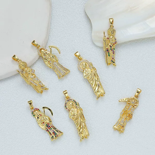 Copper micro-inlaid zirconia colorful pendant for women's necklaces, European and American style fashion pendant accessories, in stock for wholesale