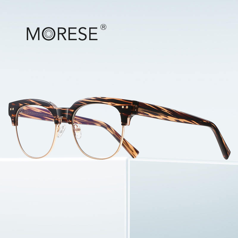 TR90 anti-blue light glasses 2204 classic business rivet flat mirror bully handsome street photo optical frame cross-border hot sale