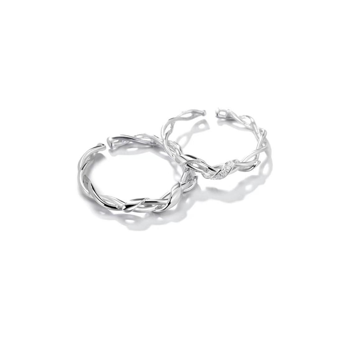 Personalised Weaving Design Couple Rings High-end Trendy Jewellery_voghion.com