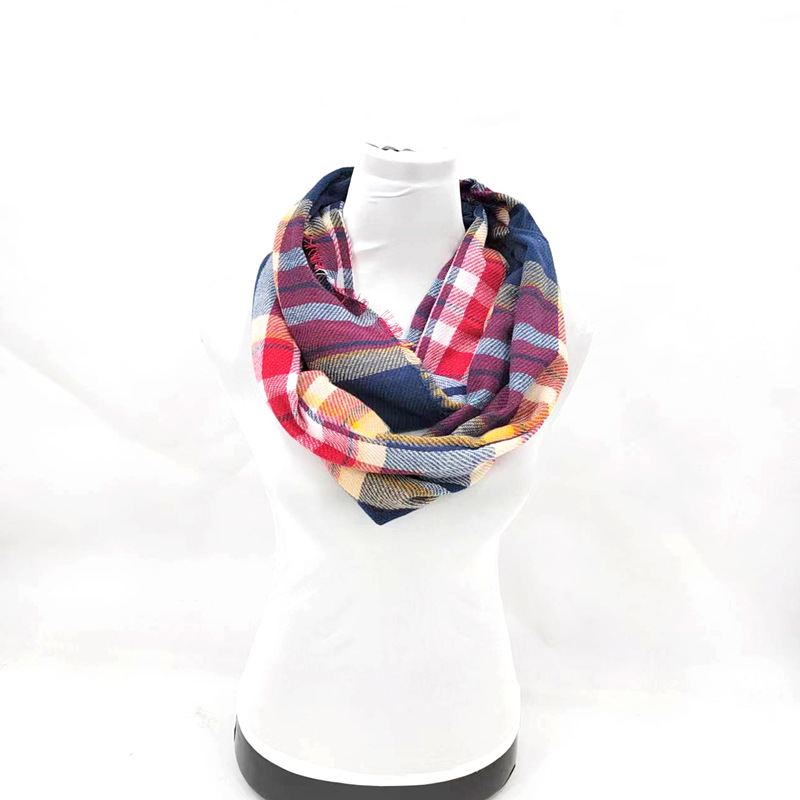 Cuello Tejido a Cuadros Poliéster Térmico para Otoño e Invierno image 2