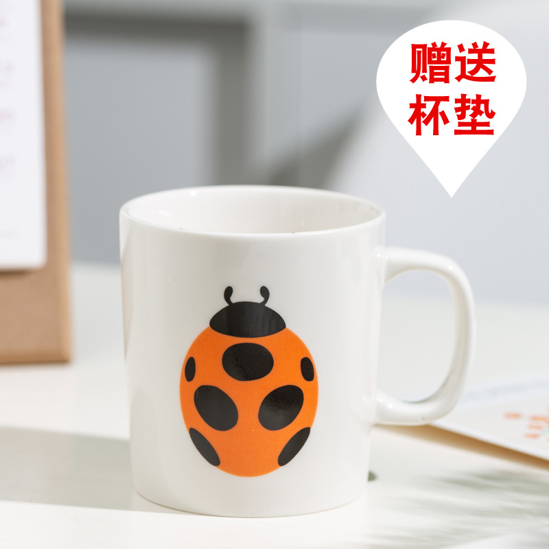 Taza de cerámica de dibujos animados original Taza de un bocado Taza de agua ecológica Taza de animal lindo Taza de desayuno con LOGO impreso