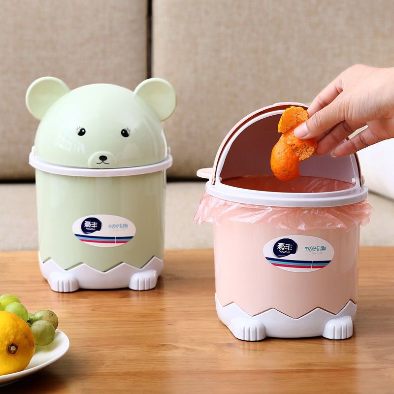 Desktop Trash Can Small Table Mini Cute with Lid Internet Celebrity Car Small Creative Bedroom Living Room